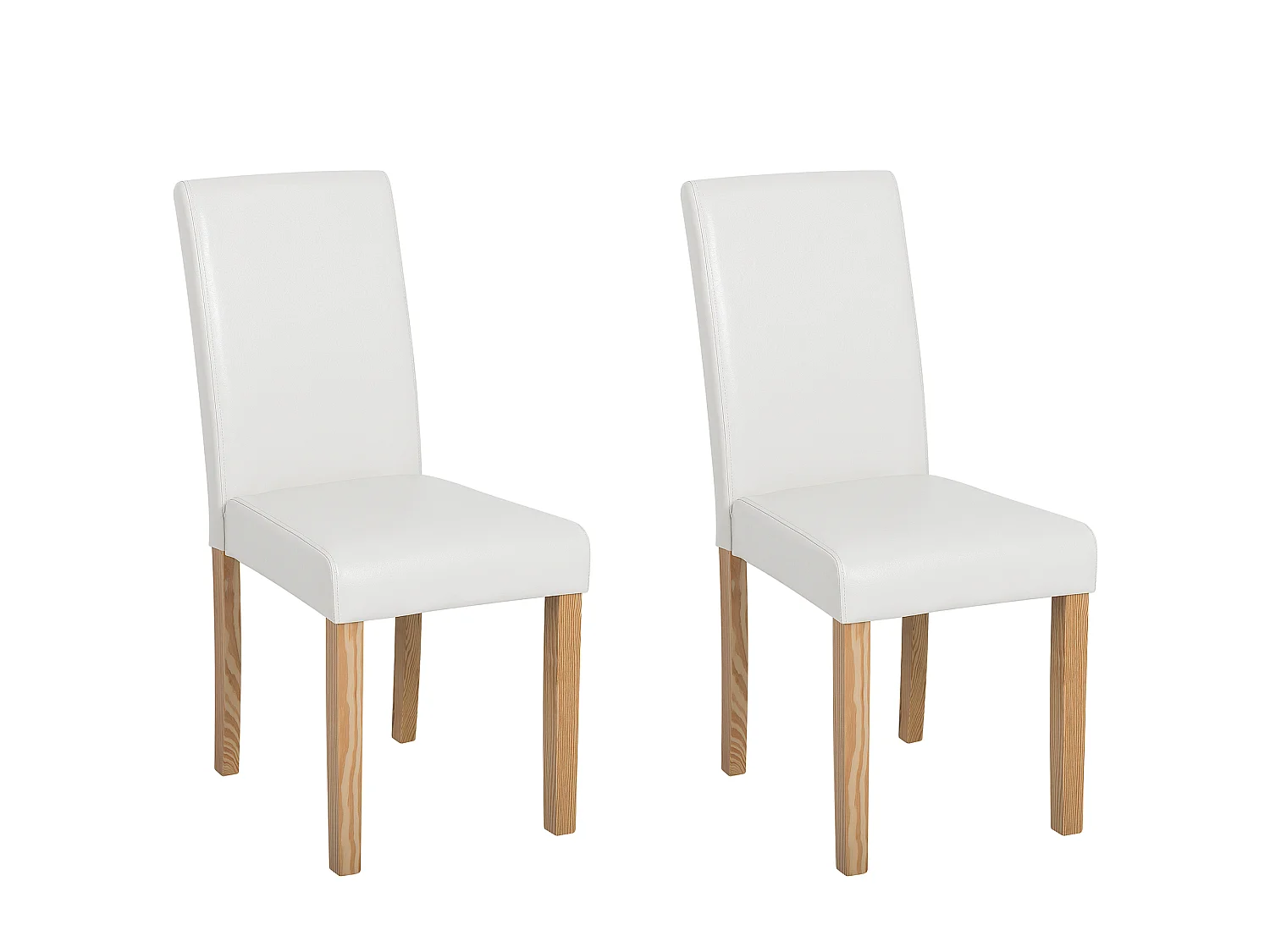 Lot de 2 chaises de salle à manger BROADWAY Cuir PU Blanc