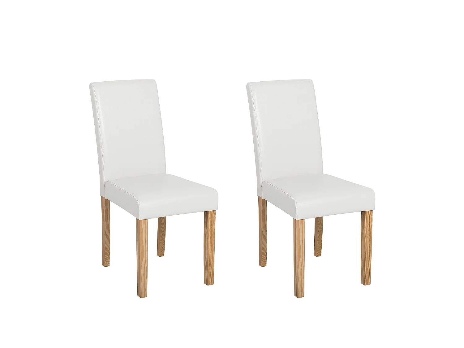 Lot de 2 chaises de salle à manger BROADWAY Cuir PU Blanc