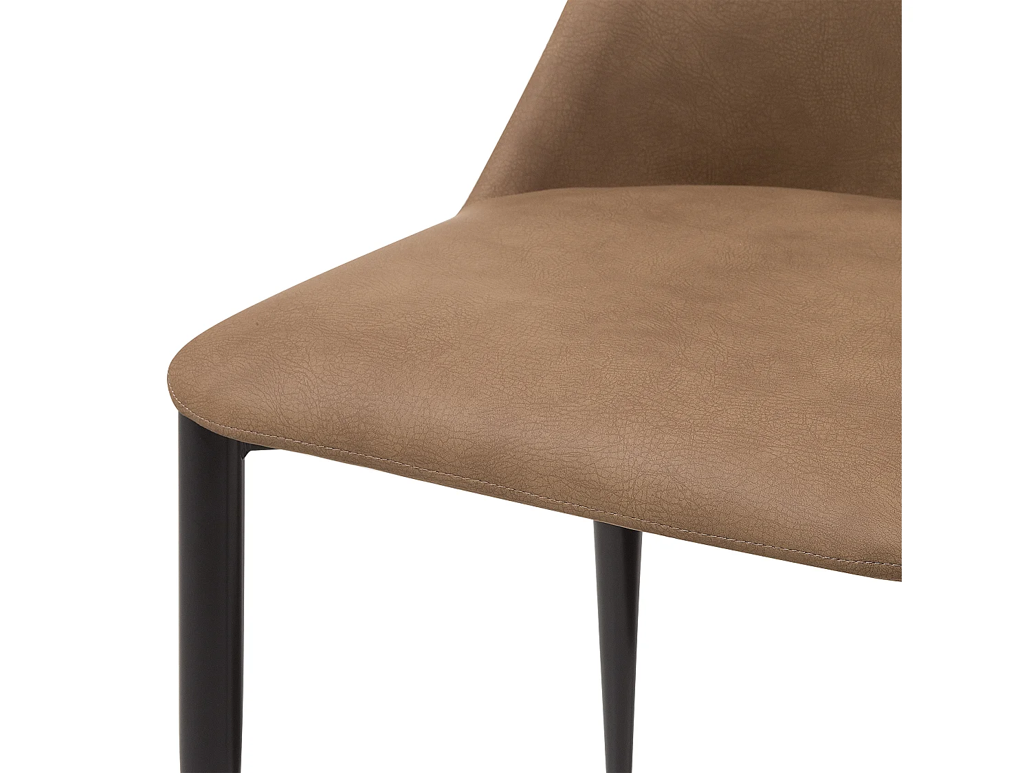 Conjunto de 2 cadeiras de jantar CLAYTON Pele sintética Castanho dourado