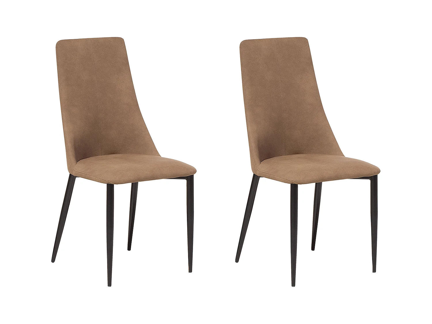 Lot de 2 chaises de salle à manger CLAYTON Cuir PU Marron doré