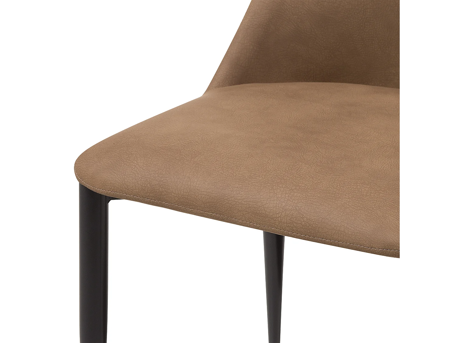 Zestaw 2 krzeseł do jadalni CLAYTON Ekoskóra Złoty brąz