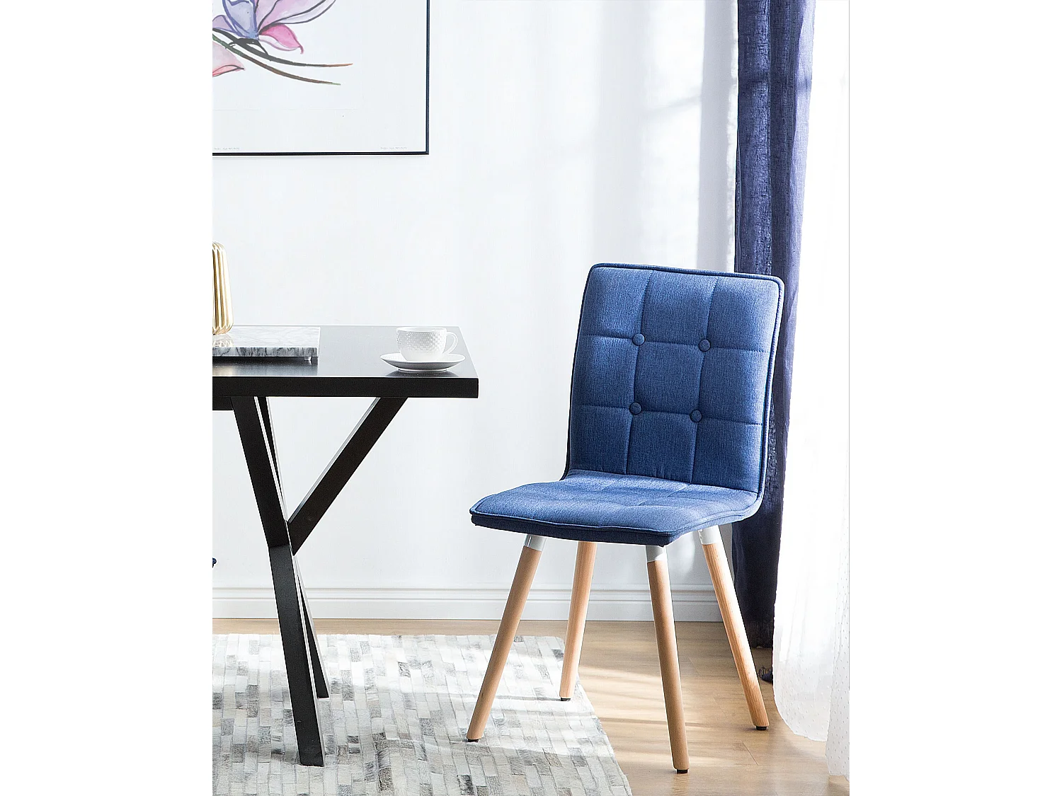 Set van 2 eetkamerstoelen BROOKLYN Marineblauw