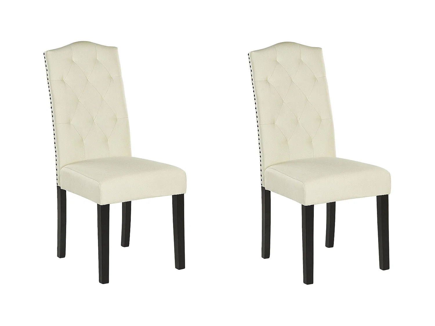Lot de 2 chaises de salle à manger SHIRLEY Tissu Beige clair