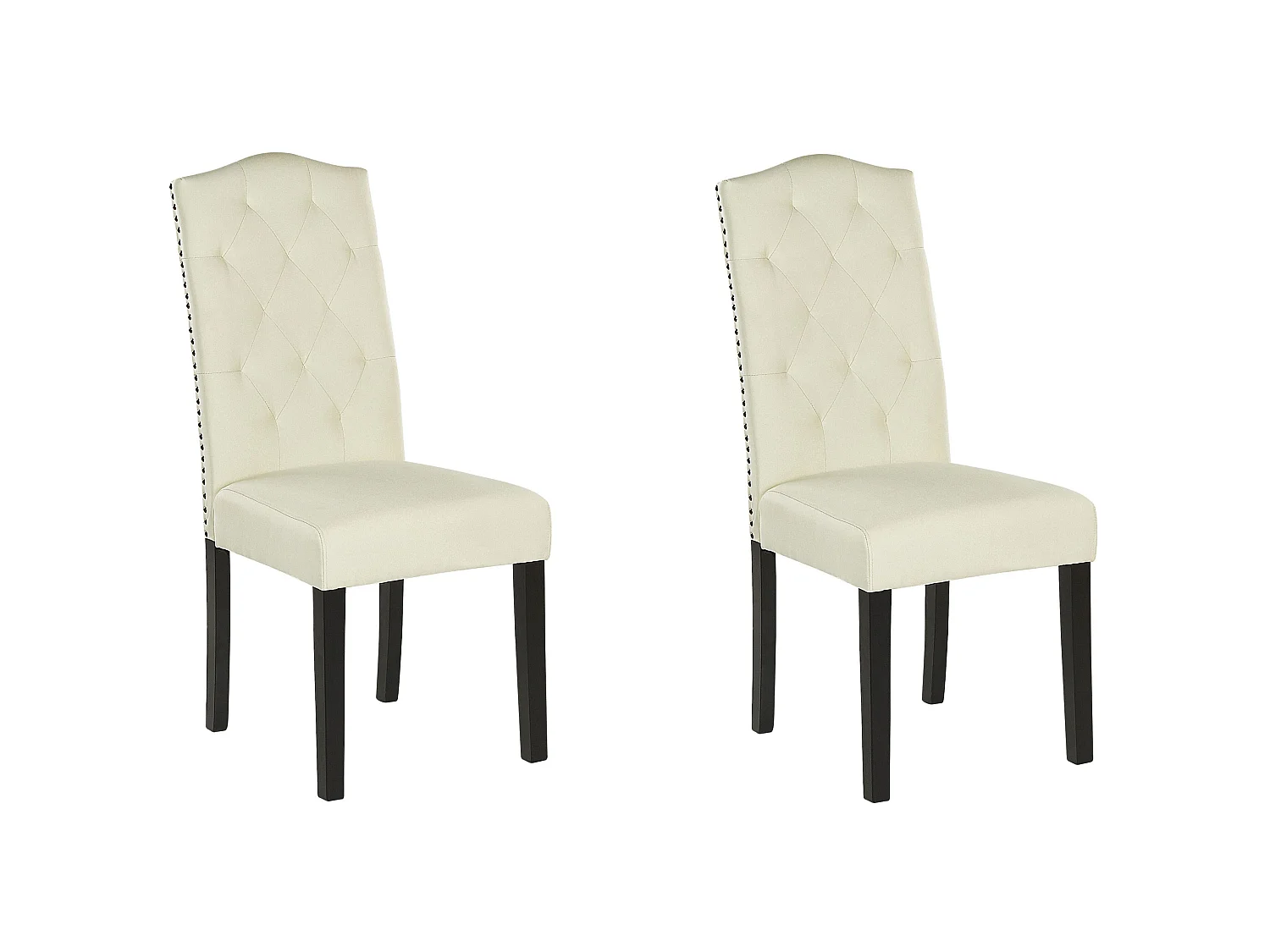 Lot de 2 chaises de salle à manger SHIRLEY Tissu Crème