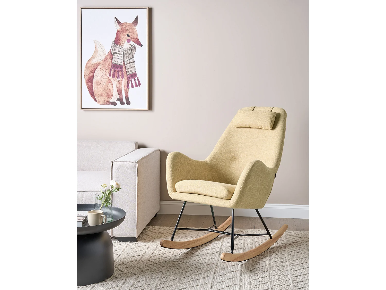 Schommelstoel ARRIE Stof Geel