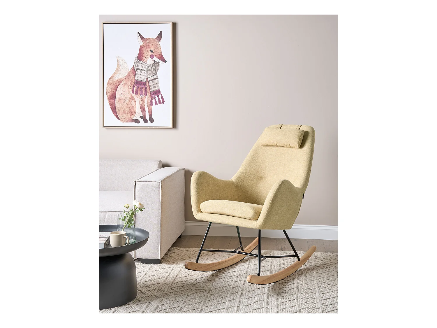 Fotel bujany ARRIE Żółty