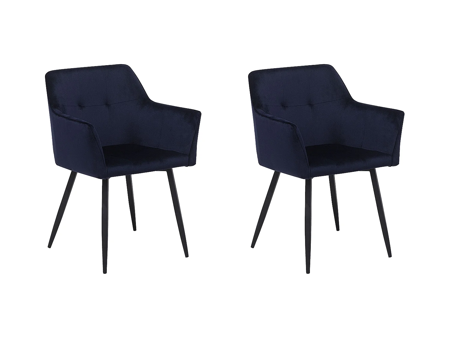 Lot de 2 chaises de salle à manger JASMIN Velours Bleu foncé