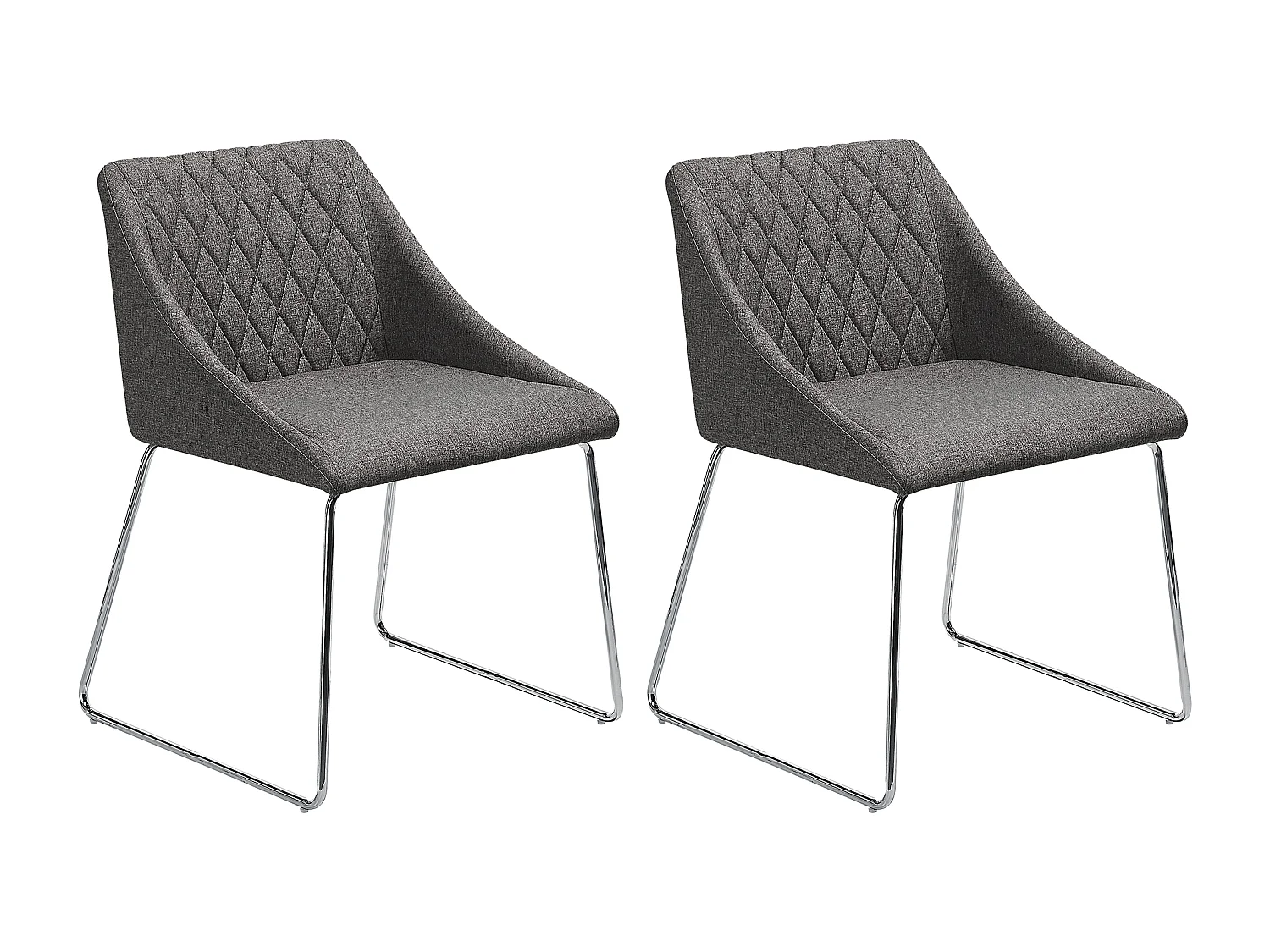 Lot de 2 chaises de salle à manger ARCATA Gris foncé