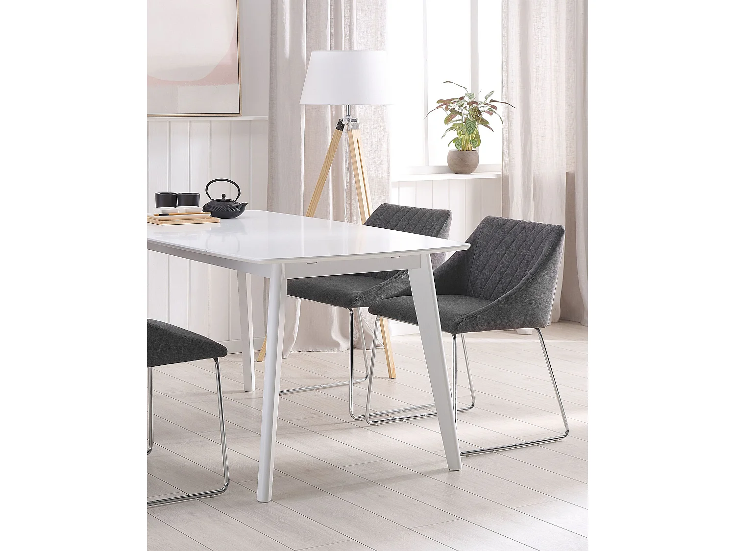 Lot de 2 chaises de salle à manger ARCATA Gris foncé
