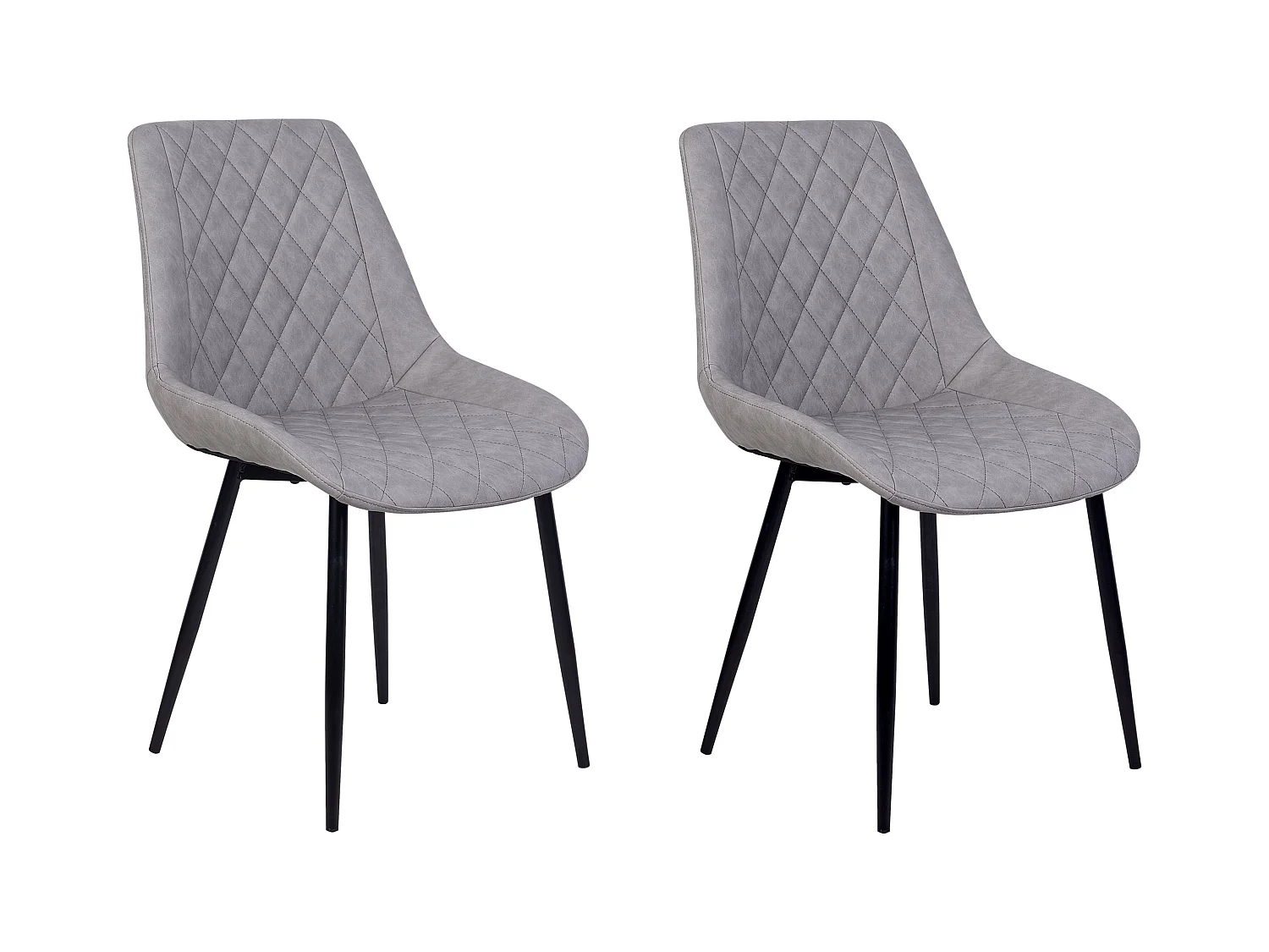 Lot de 2 chaises de salle à manger MARIBEL Cuir PU Gris clair