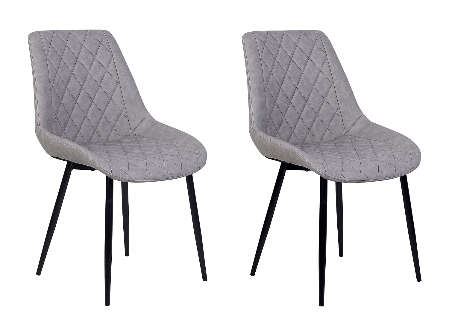Lot de 2 chaises de salle à manger MARIBEL Cuir PU Gris clair