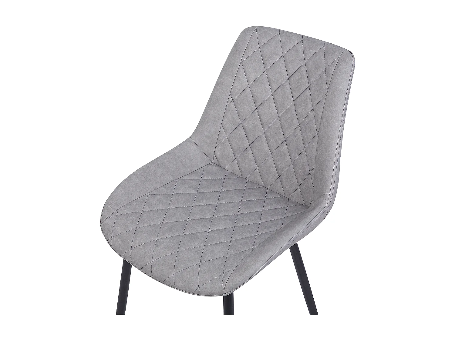 Lot de 2 chaises de salle à manger MARIBEL Cuir PU Gris clair