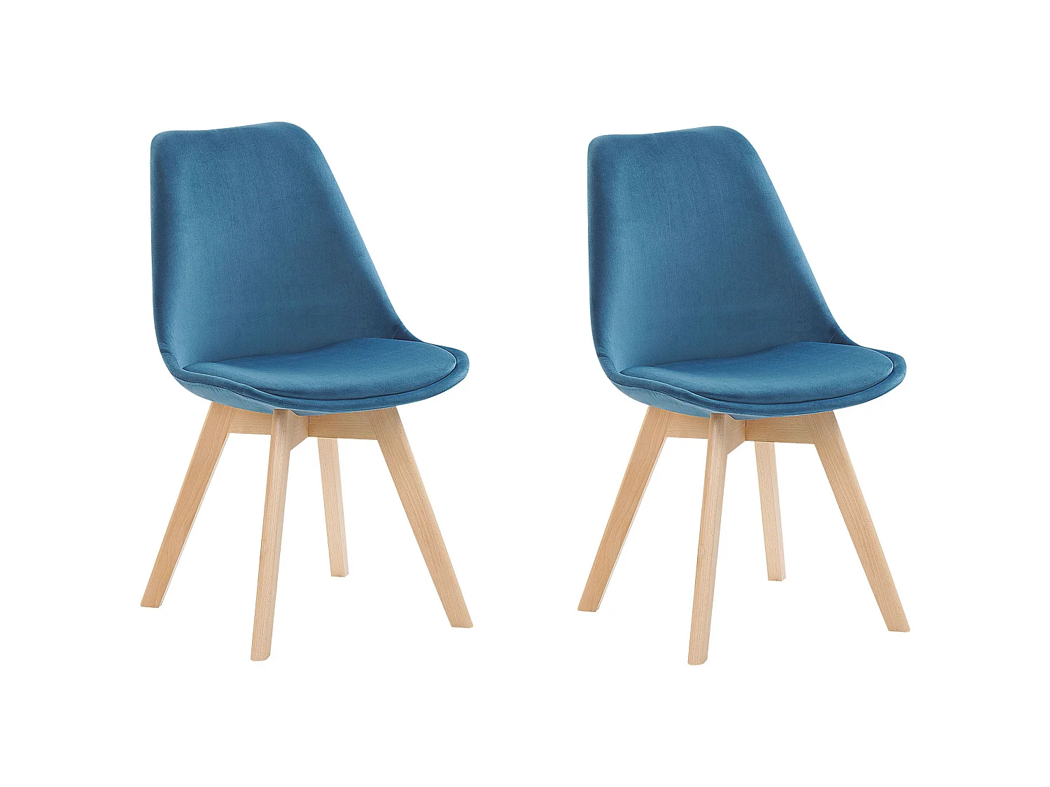 Lot de 2 chaises de salle à manger DAKOTA II Velours Bleu