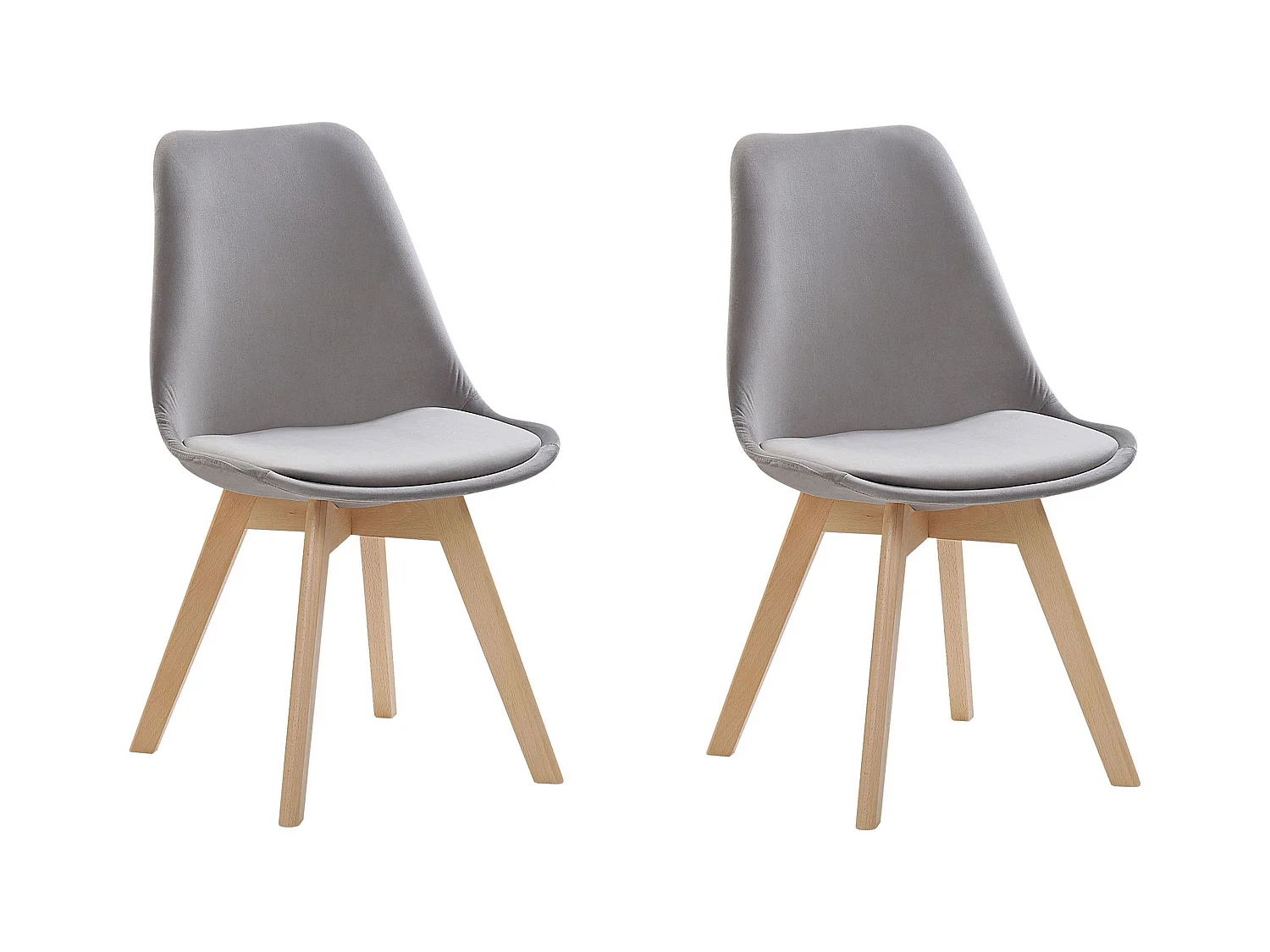 Set di 2 sedie da pranzo DAKOTA II Velluto Grigio