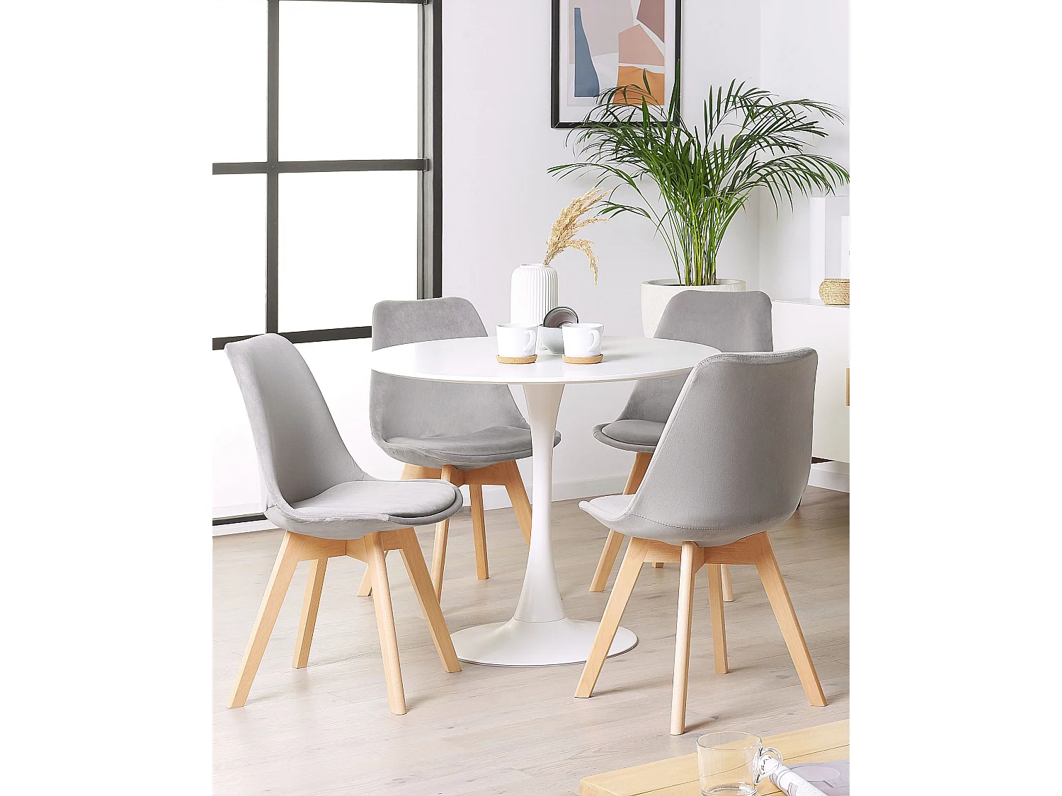Lot de 2 chaises de salle à manger DAKOTA II Velours Gris