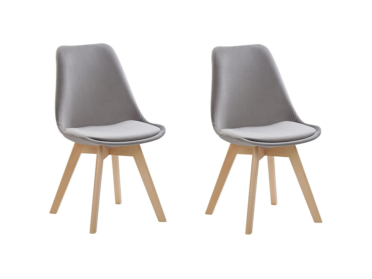 Set di 2 sedie da pranzo DAKOTA II Velluto Grigio