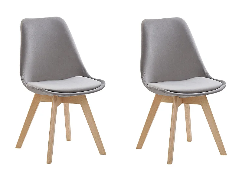 Set van 2 eetkamerstoelen DAKOTA II Fluweel Grijs