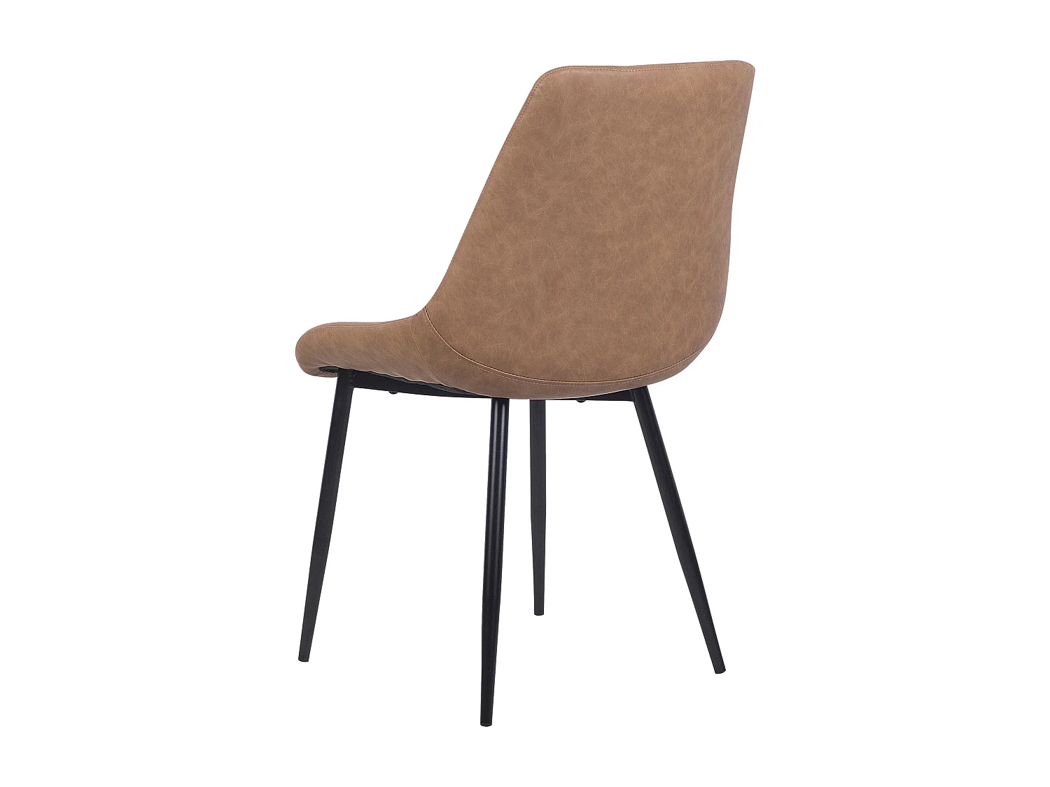 Lot de 2 chaises de salle à manger MARIBEL Cuir PU Marron doré