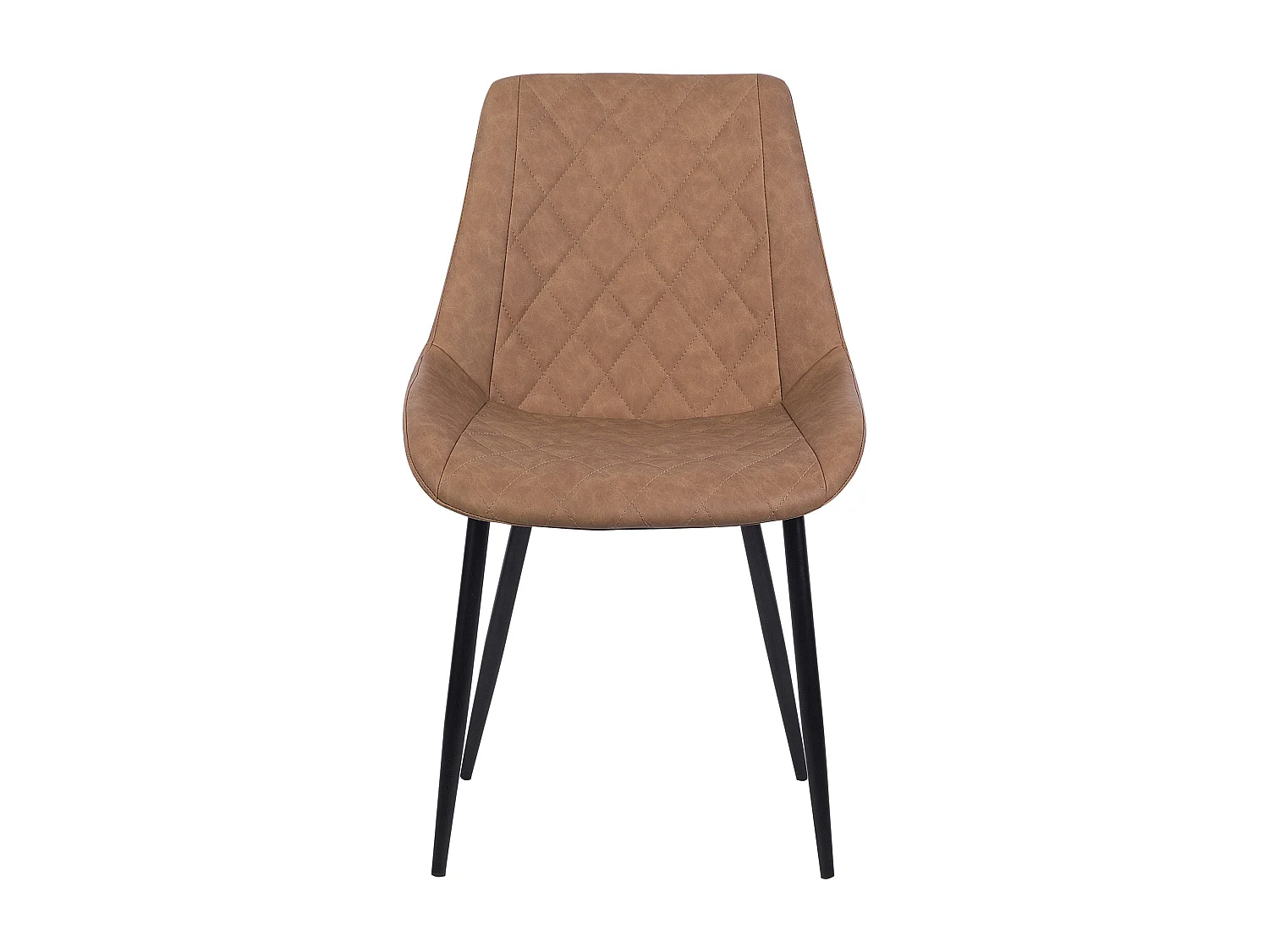 Set van 2 eetkamerstoelen MARIBEL Kunstleer Goudbruin