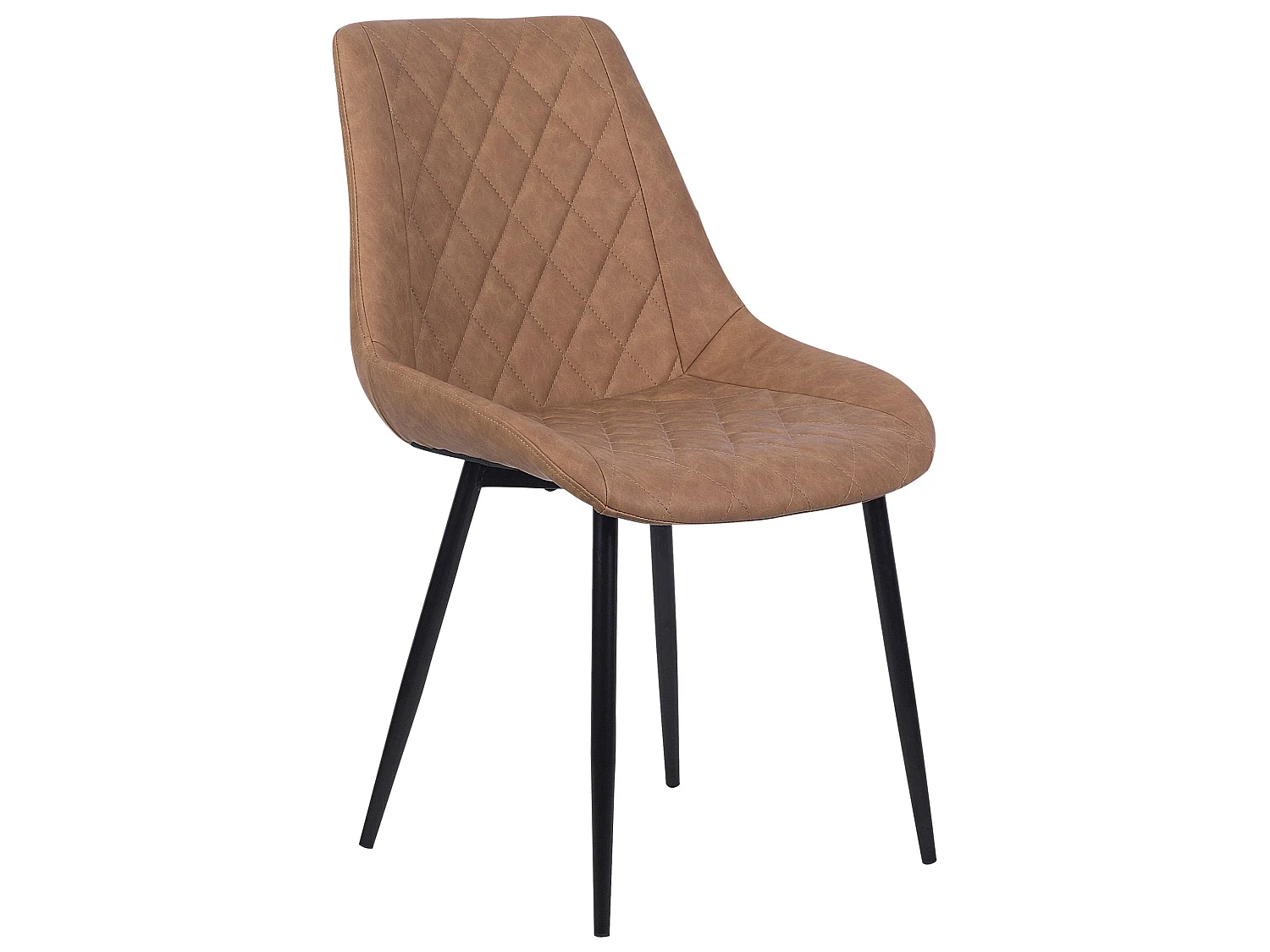 Lot de 2 chaises de salle à manger MARIBEL Cuir PU Marron doré
