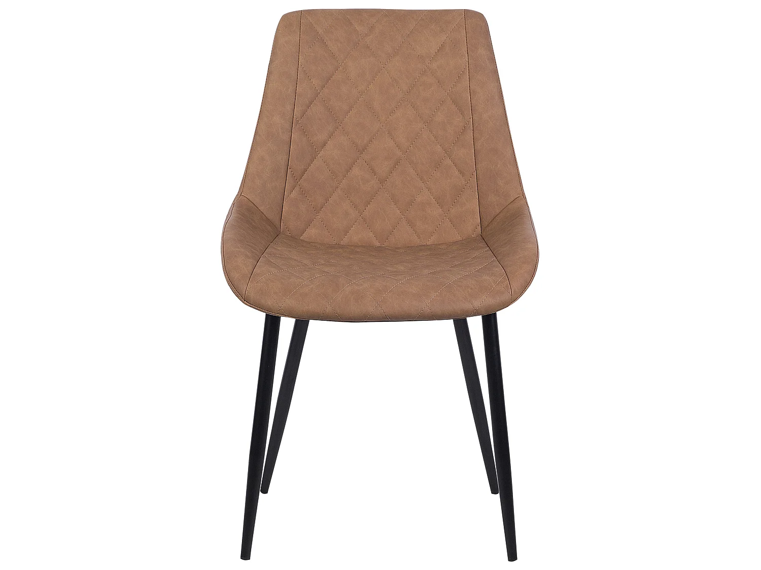 Lot de 2 chaises de salle à manger MARIBEL Cuir PU Marron doré