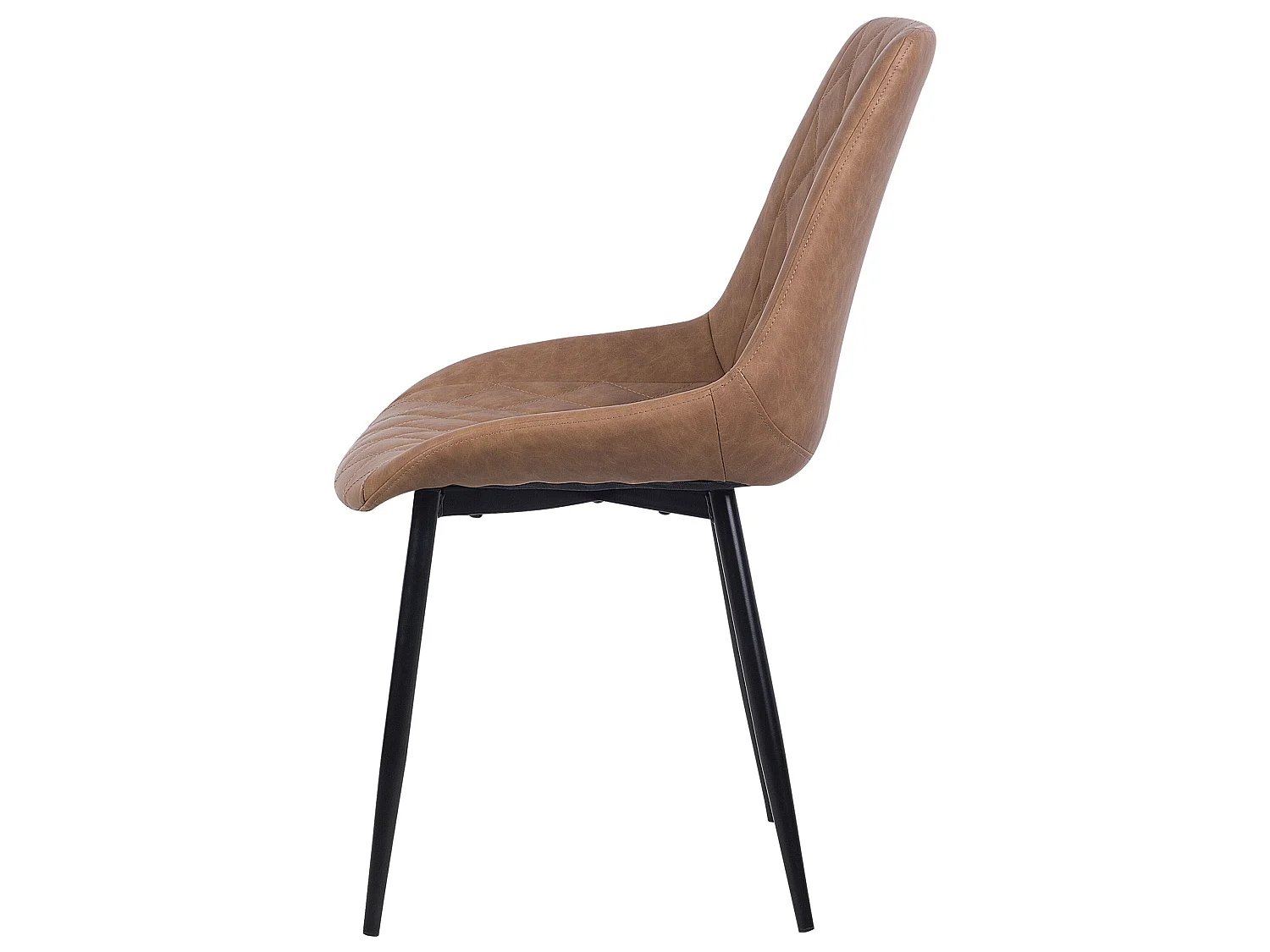 Lot de 2 chaises de salle à manger MARIBEL Cuir PU Marron doré