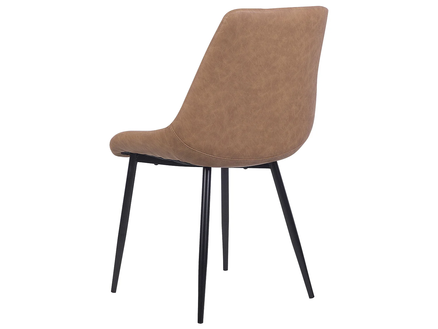 Lot de 2 chaises de salle à manger MARIBEL Cuir PU Marron doré
