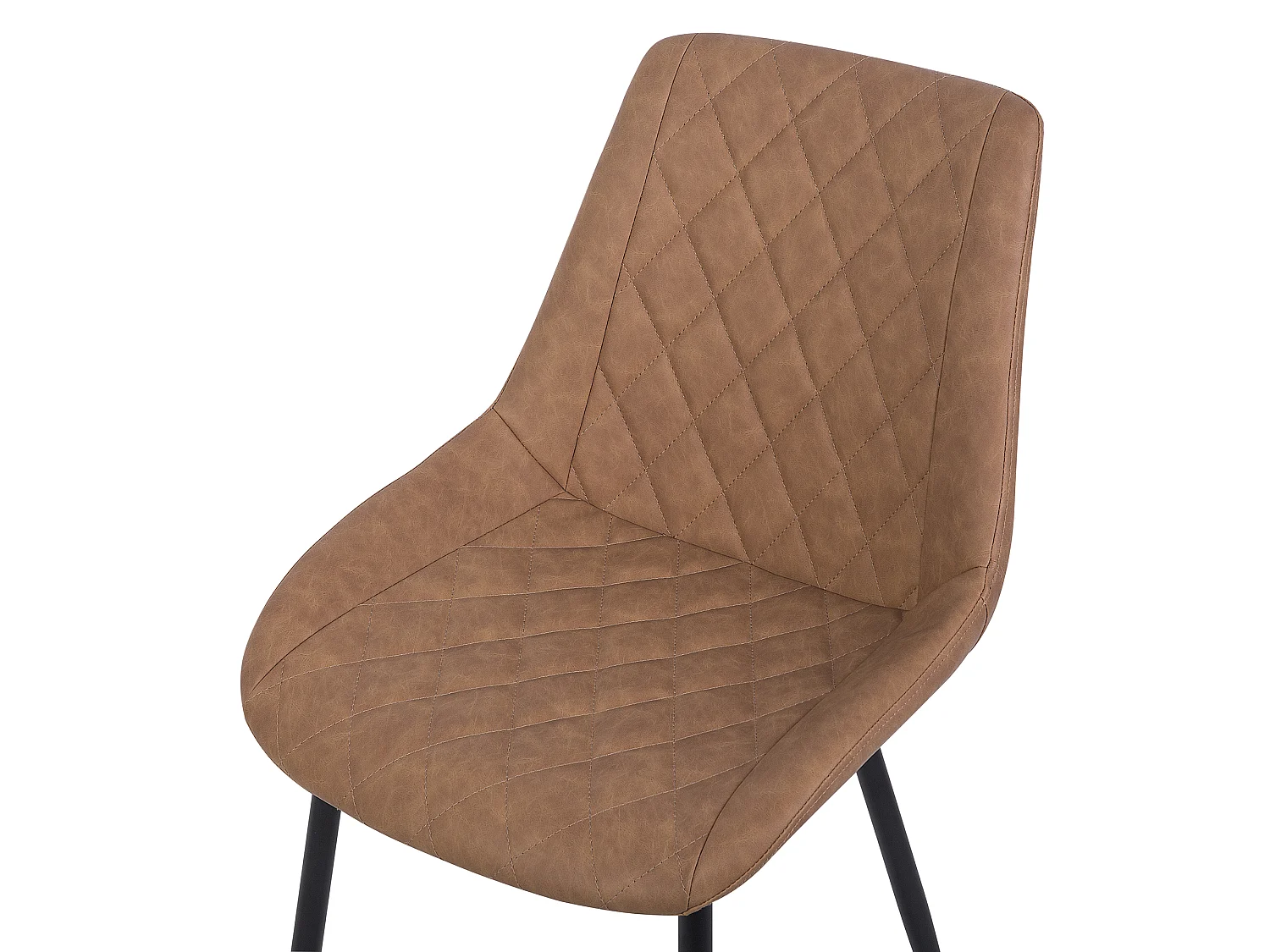 Lot de 2 chaises de salle à manger MARIBEL Cuir PU Marron doré