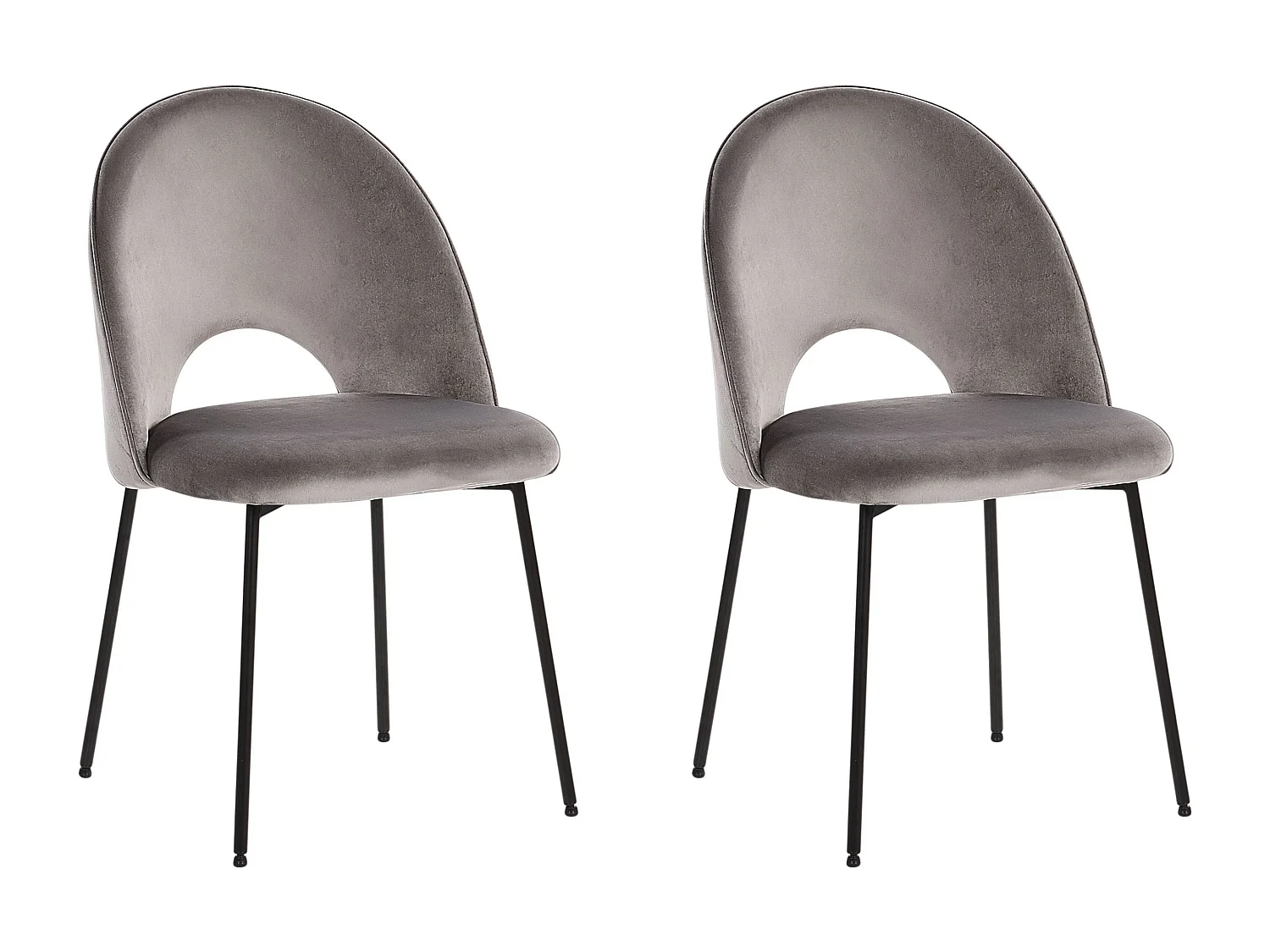 Zestaw 2 krzeseł do jadalni COVELO Welur Szary
