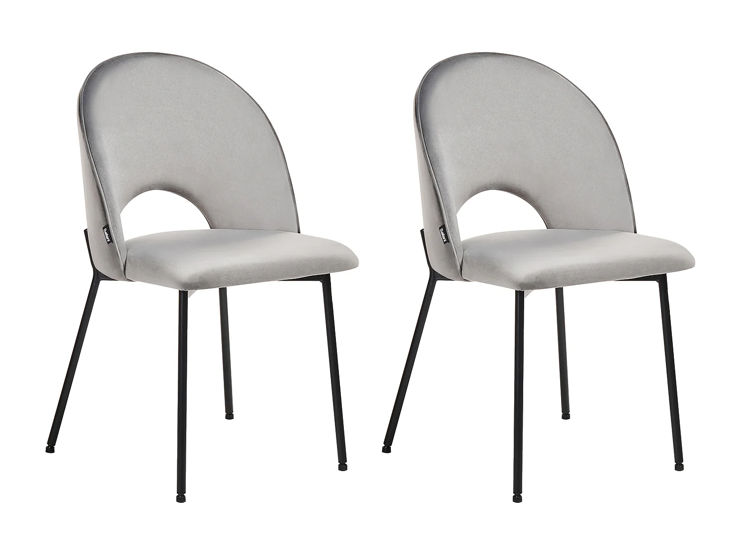 Set di 2 sedie da pranzo COVELO Velluto Grigio