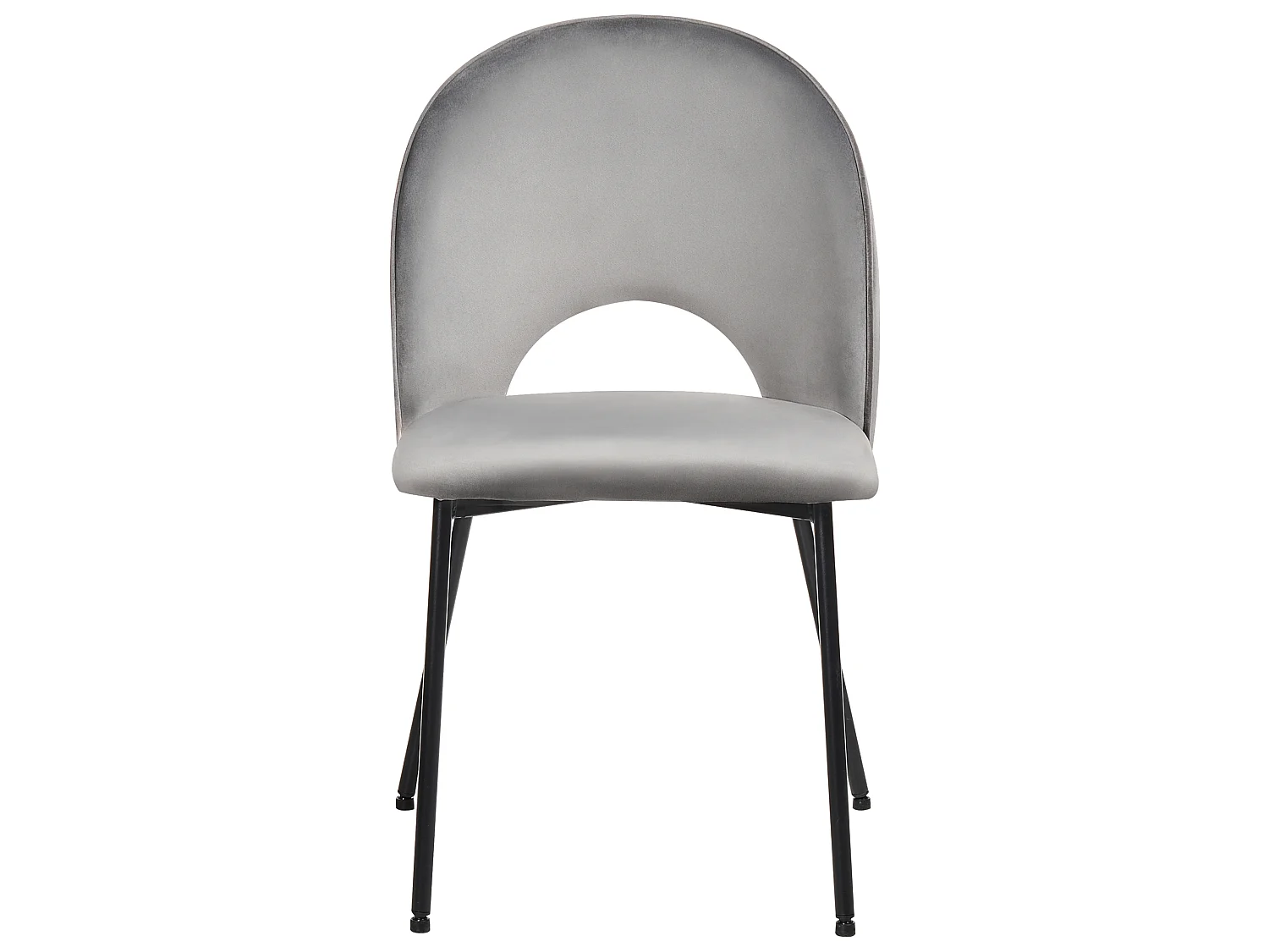 Set of 2 Dining Chairs COVELO Velvet Grey