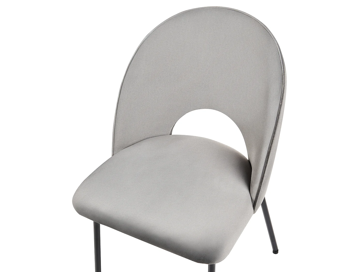 Set of 2 Dining Chairs COVELO Velvet Grey