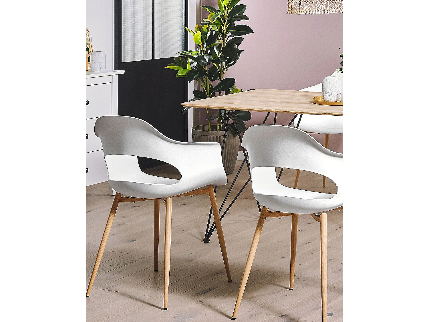 Set van 2 eetkamerstoelen UTICA Wit