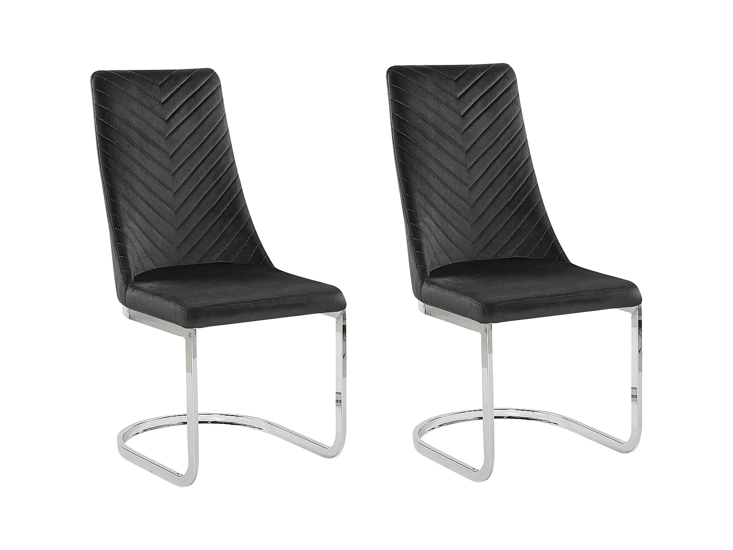 Lot de 2 chaises de salle à manger ALTOONA Velours Noir
