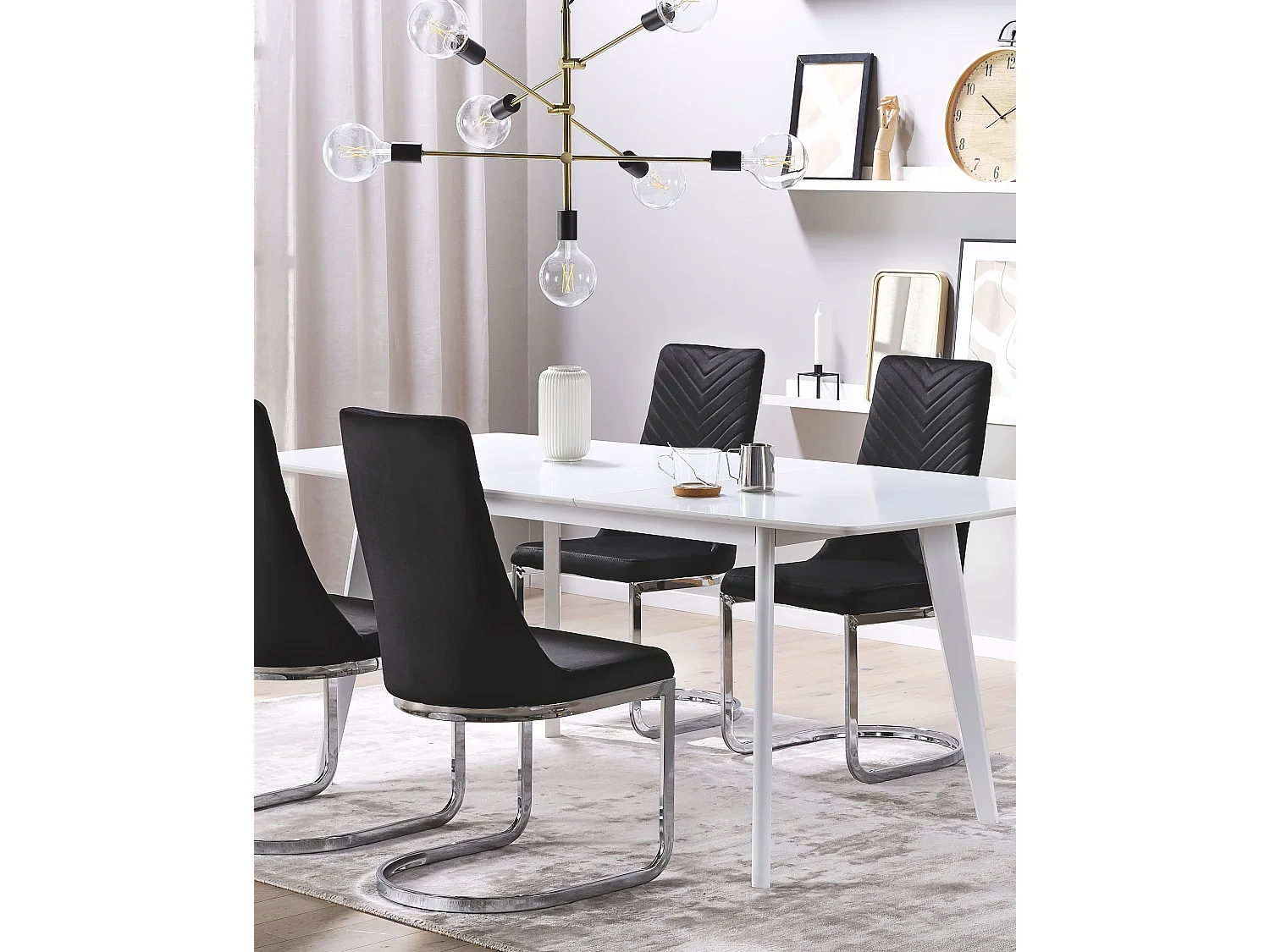 Set van 2 eetkamerstoelen ALTOONA Fluweel Zwart