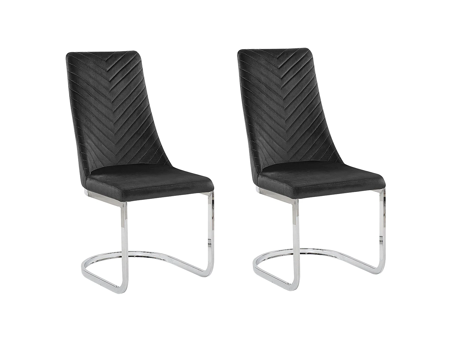 Set van 2 eetkamerstoelen ALTOONA Fluweel Zwart