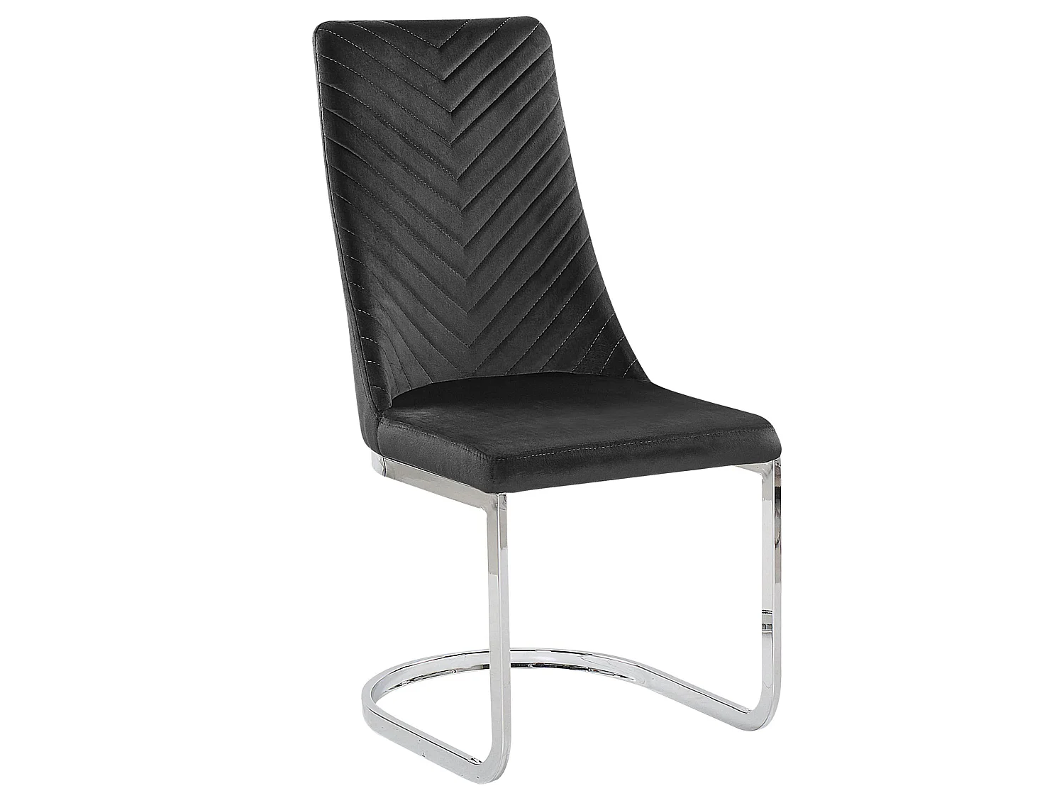 Set van 2 eetkamerstoelen ALTOONA Fluweel Zwart