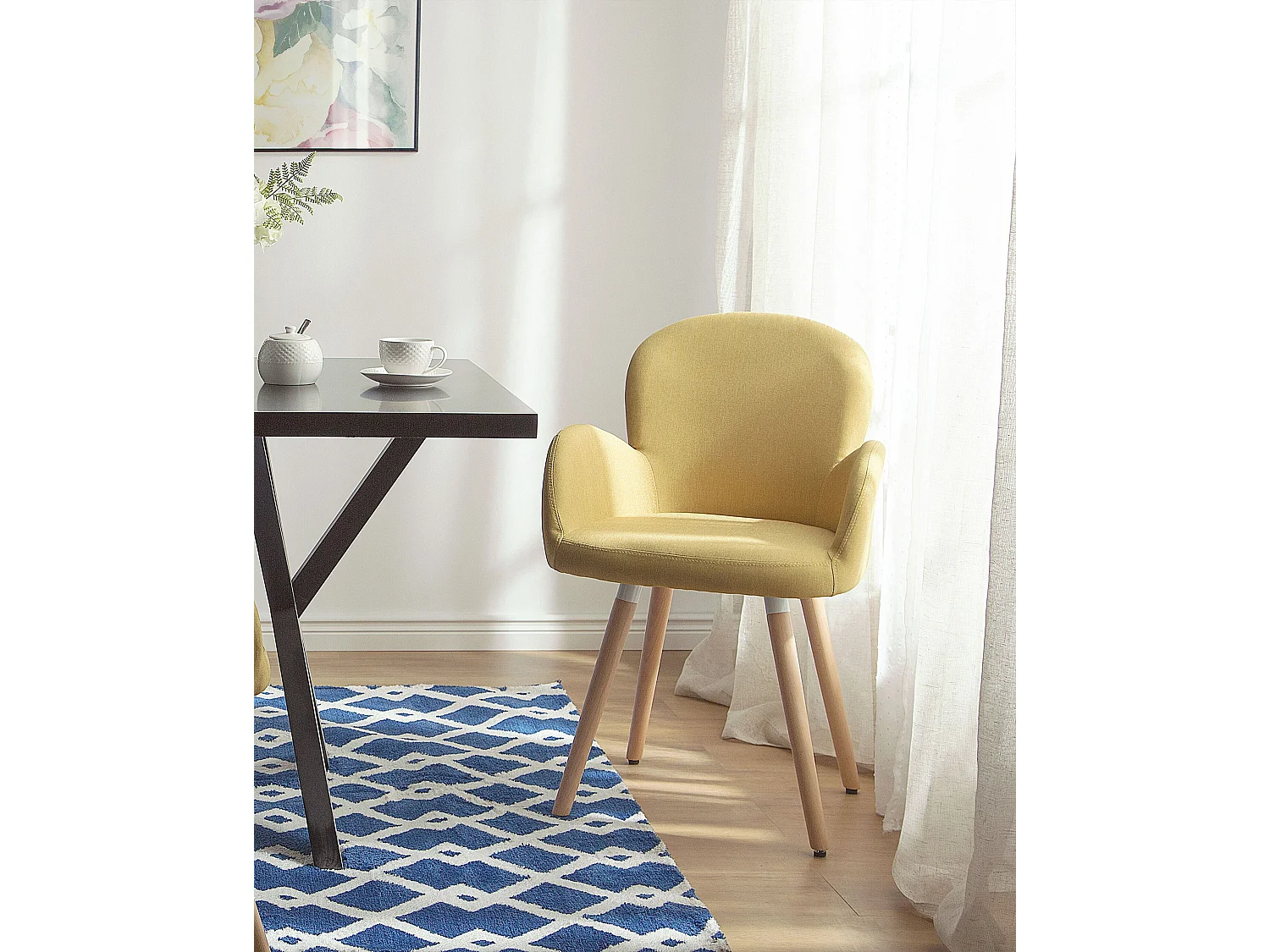 Set van 2 eetkamerstoelen BROOKVILLE Geel