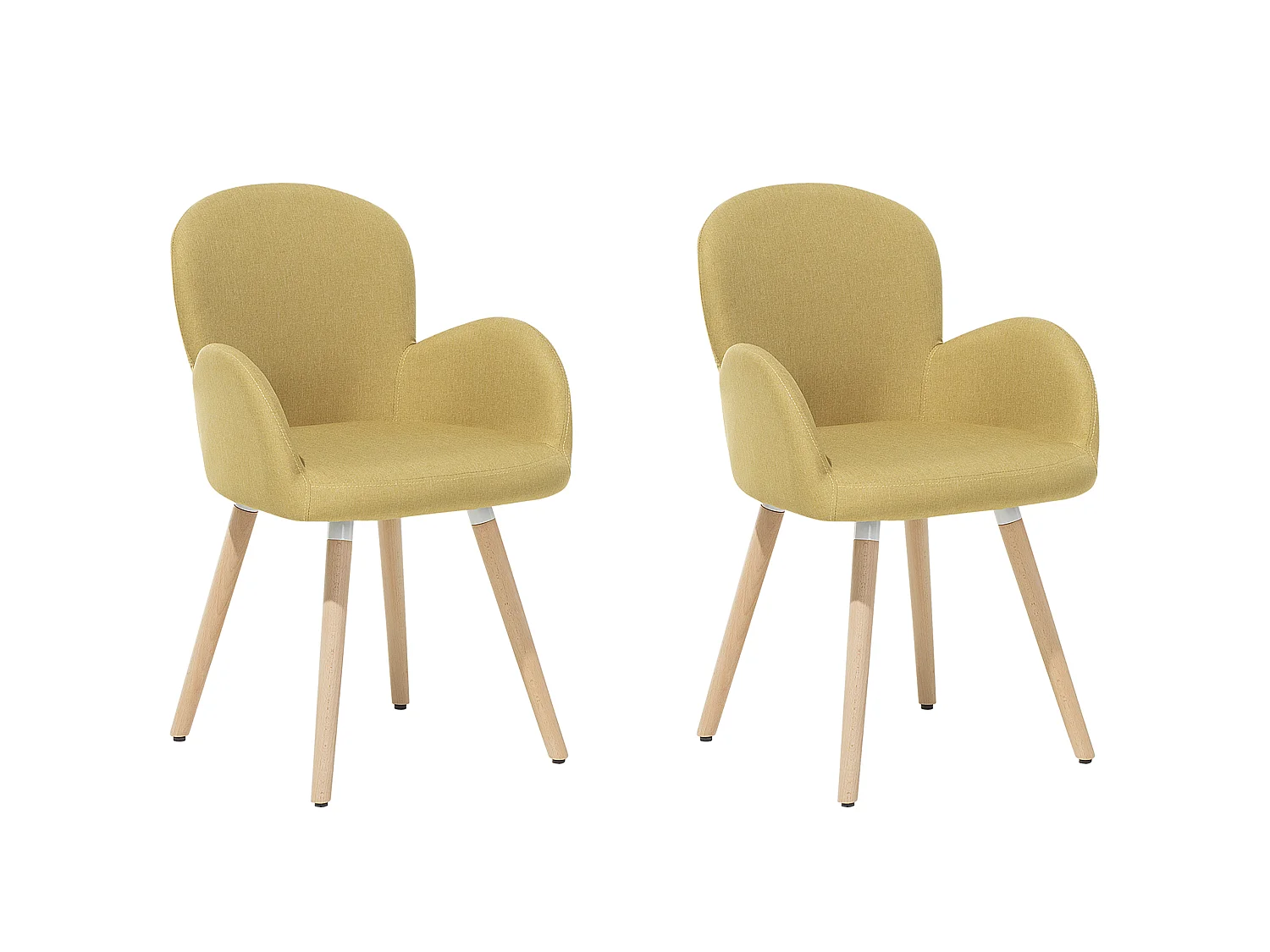 Set van 2 eetkamerstoelen BROOKVILLE Geel