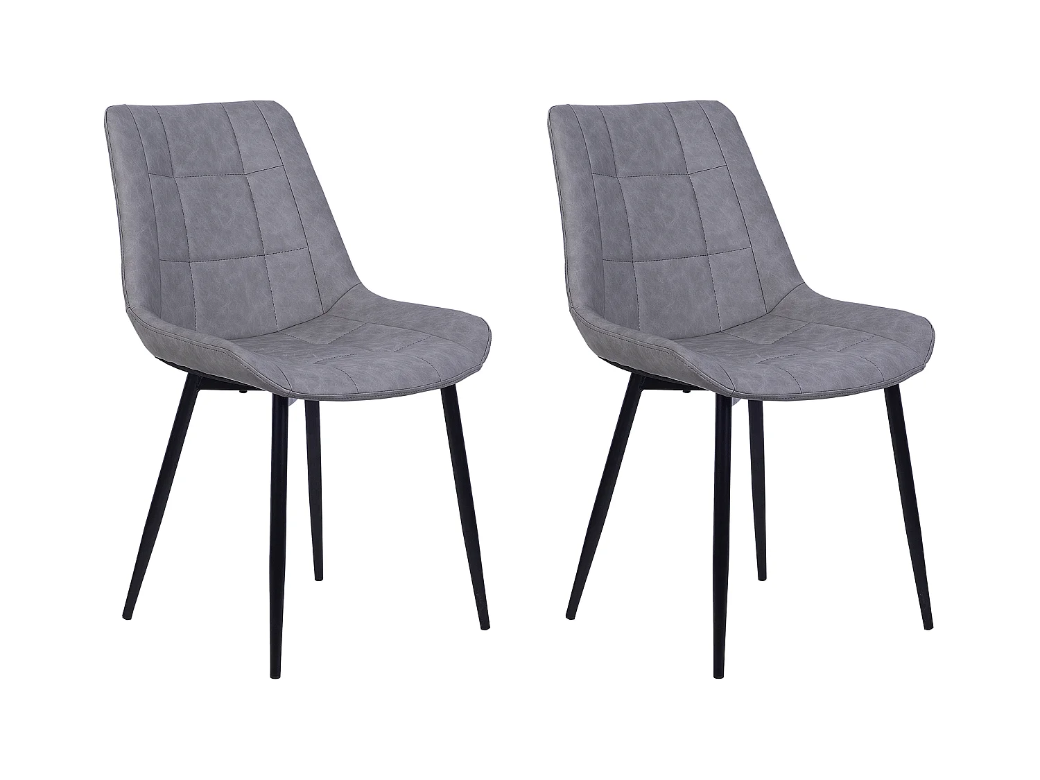 Conjunto de 2 cadeiras de jantar MELROSE II Pele sintética Cinzento