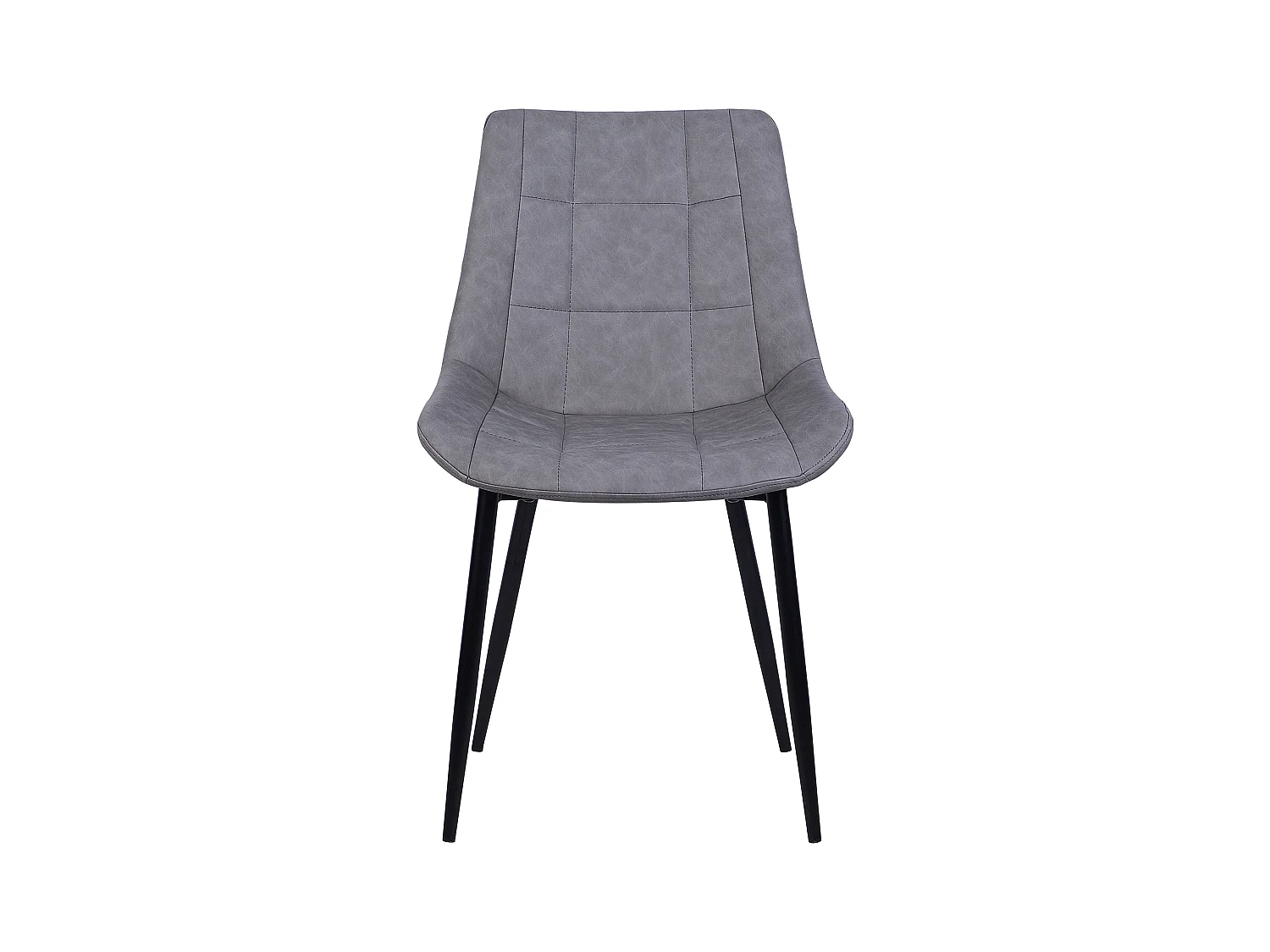 Esszimmerstuhl 2er Set Kunstleder grau mit Metallgestell schwarz Retro Melrose II