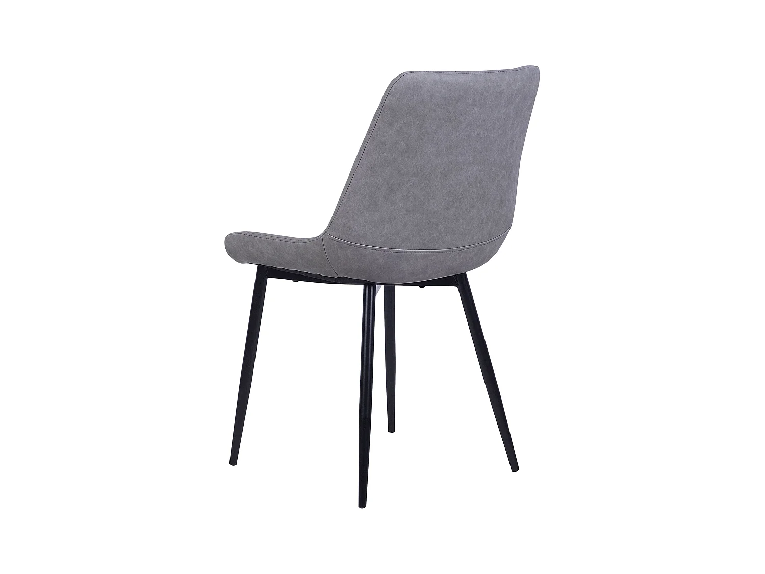 Esszimmerstuhl 2er Set Kunstleder grau mit Metallgestell schwarz Retro Melrose II