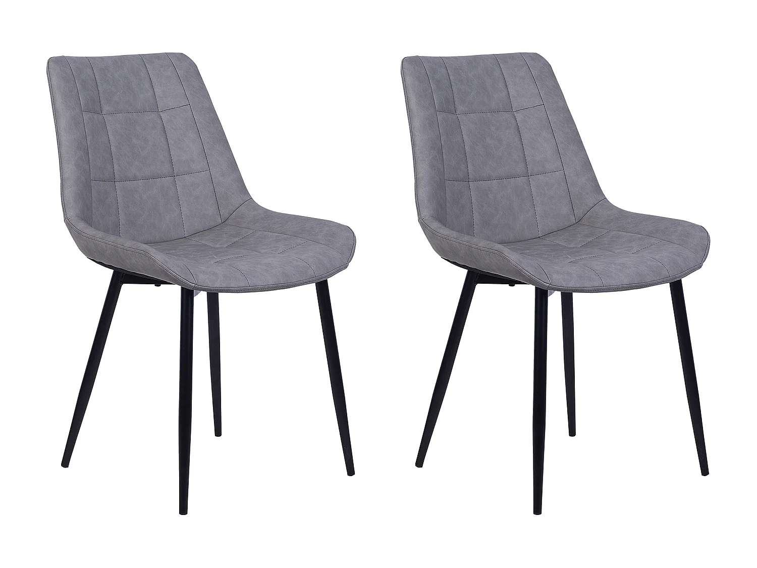 Set van 2 eetkamerstoelen MELROSE II Kunstleer Grijs