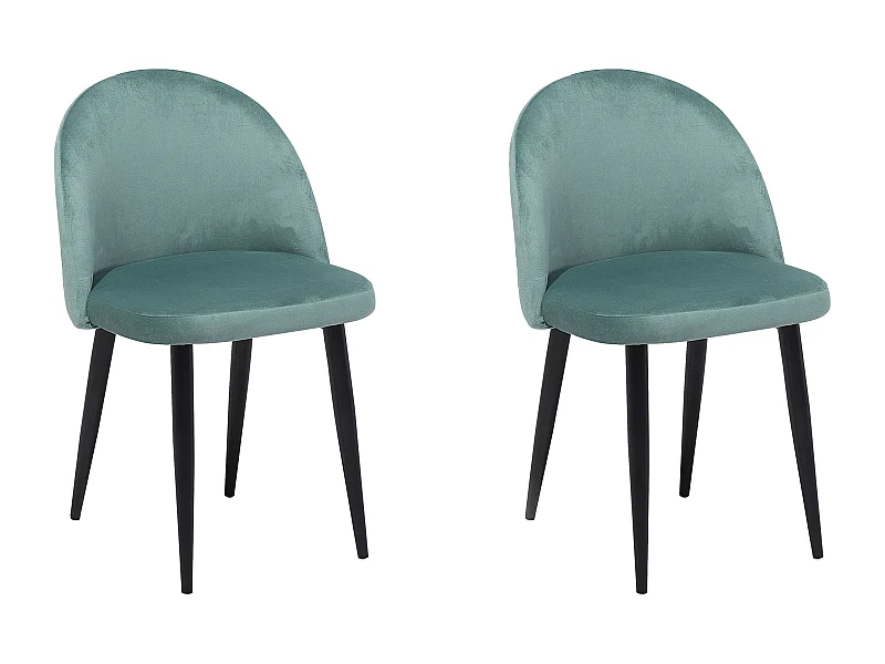Lot de 2 chaises de salle à manger VISALIA Velours Vert menthe