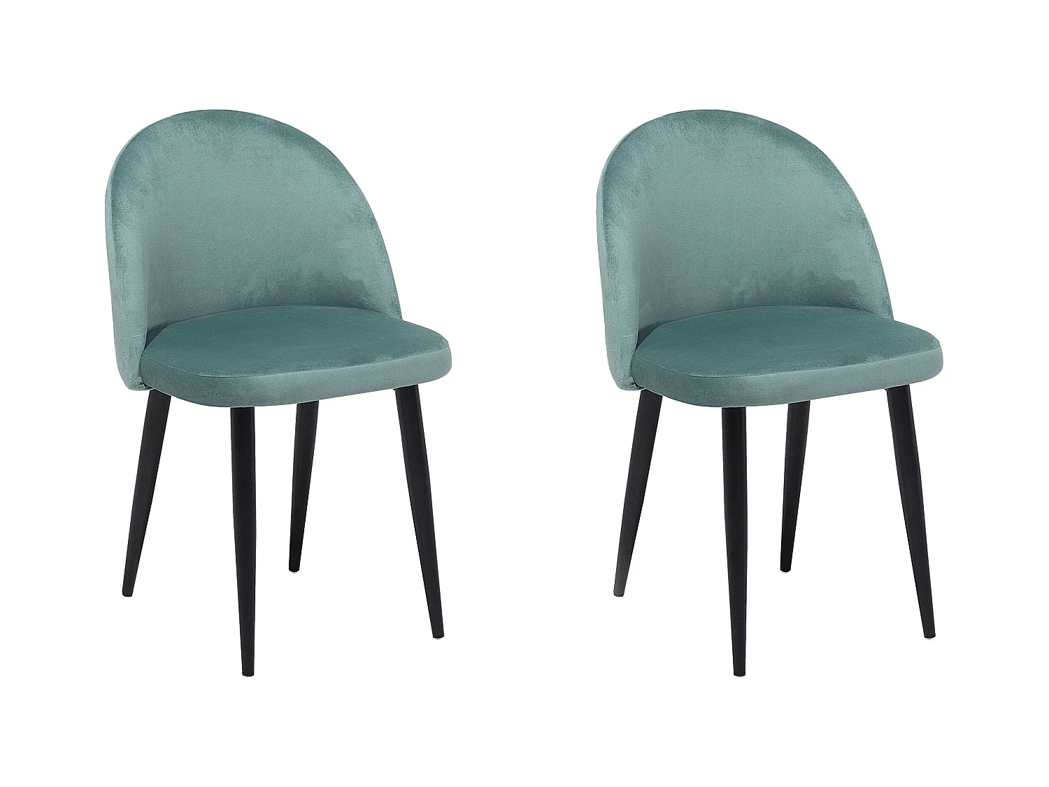 Lot de 2 chaises de salle à manger VISALIA Velours Vert menthe