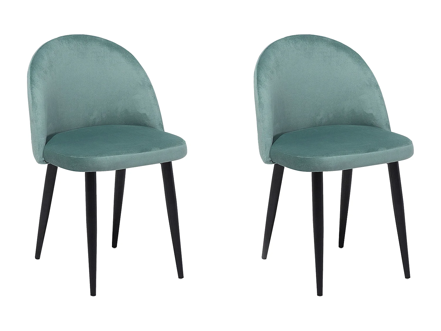 Lot de 2 chaises de salle à manger VISALIA Velours Vert menthe