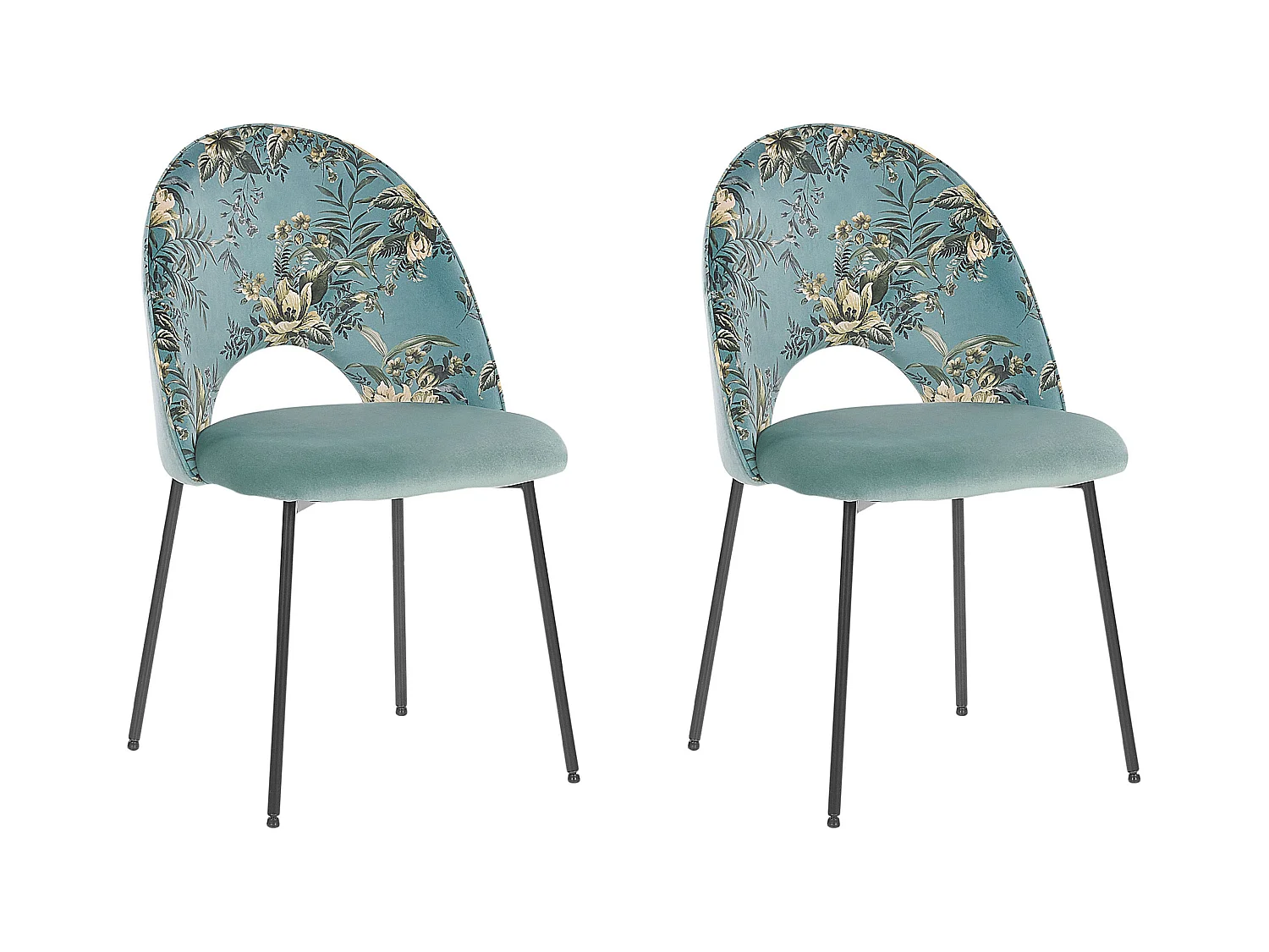 Lot de 2 chaises de salle à manger COVELO Velours Vert menthe