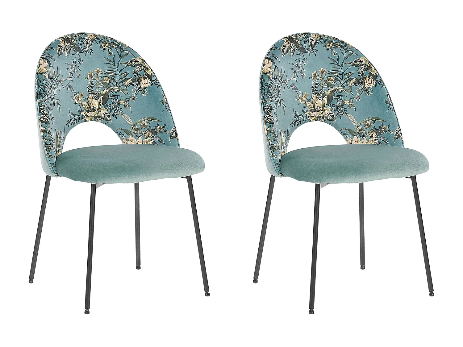 Lot de 2 chaises de salle à manger COVELO Velours Vert menthe