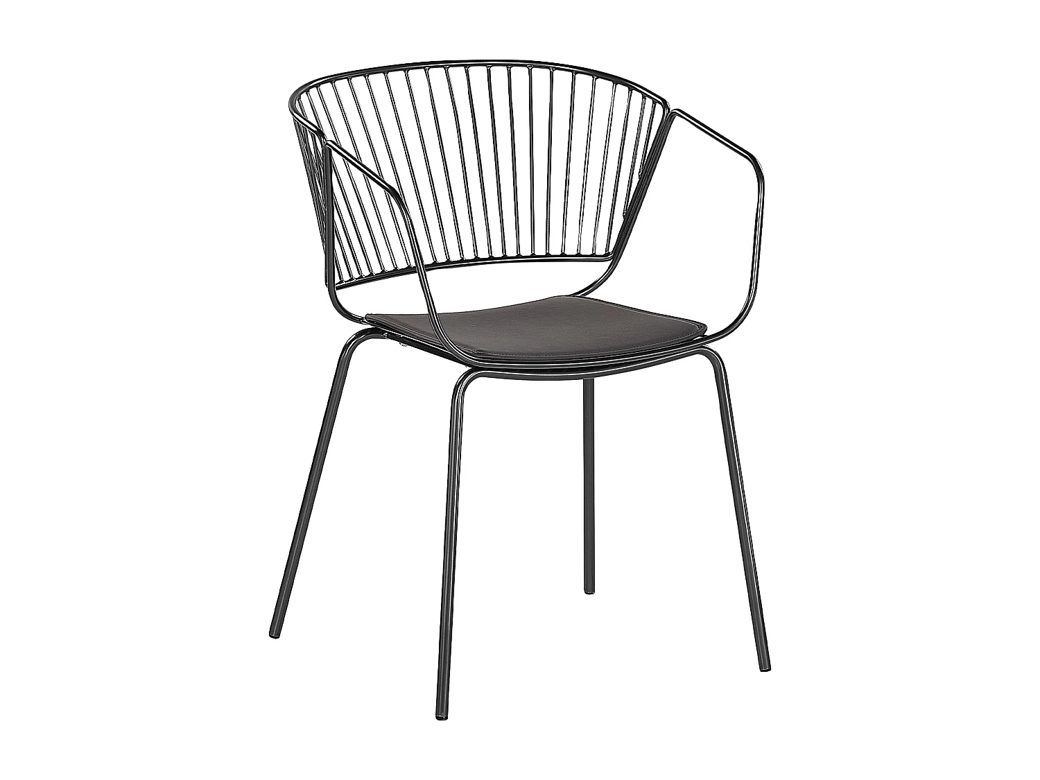 Set mit 2 Esszimmerstühlen Metall Schwarz Kunstleder Rigby