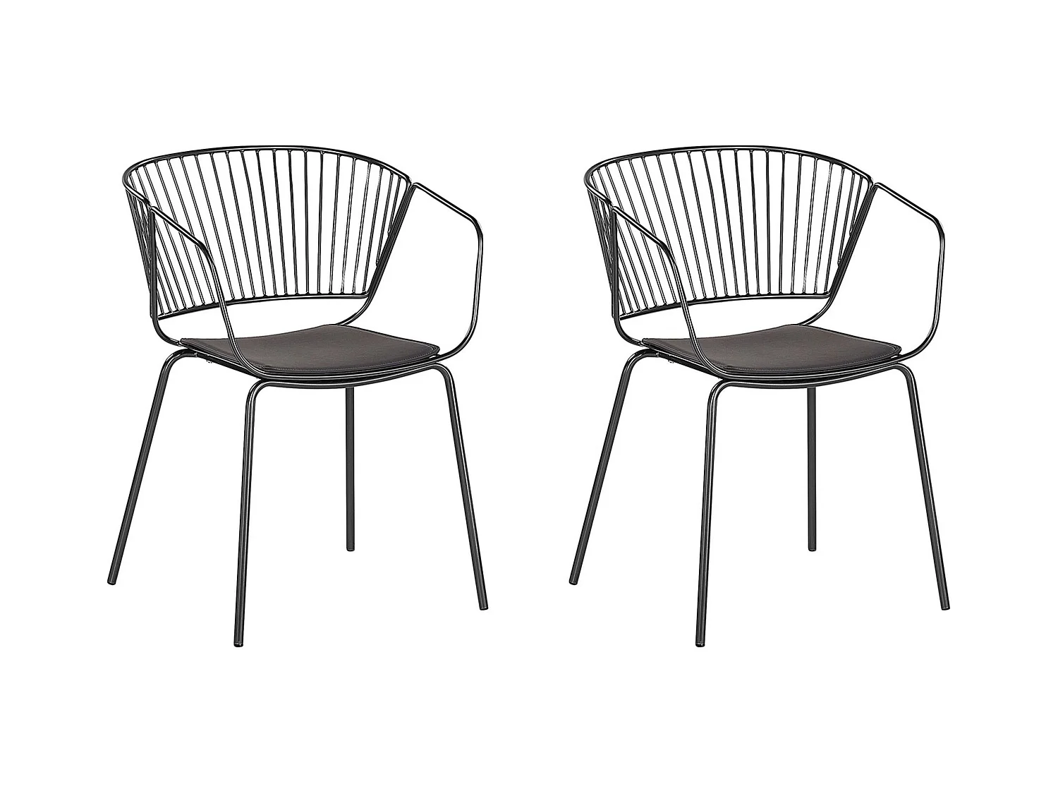 Lot de 2 chaises de salle à manger RIGBY Métal Noir